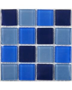Mosaic Warehouse Aqua Mix Clear Glass Mosaic Tiles 100 x 100mm P-HP1004