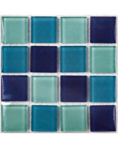 Mosaic Warehouse Green Mix Clear Glass Mosaic Tiles 100 x 100mm P-HP1005