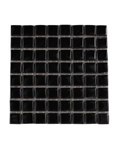 Mosaic Warehouse Black Clear Glass Mosaic Tiles 100 x 100mm P-FTMS085