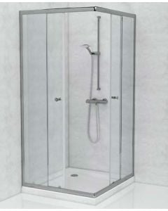 Corner Entry Shower with Chrome Plated Frame TATCCE900