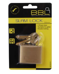 BBL Brass Slam Lock  Padlock 50mm BBP950XPS-1