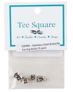 Tee Square Stainless Steel Butterfly Earrings - 5 Pack SSBEB