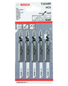 Bosch T-Shank Clean Wood Jigsaw Blade - 5 Pack 2608630014