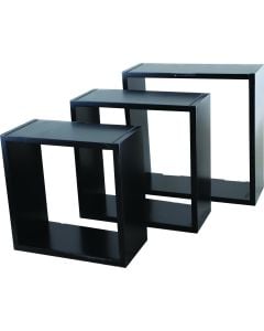 Castle Timbers Black MDF Combination Cube Floating Shelf Set