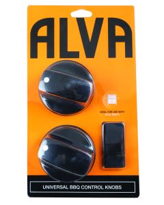 Alva Black Universal Gas Braai Knob Set BA118