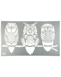 Granny B's Owls Stencil 420 x 297mm STNC109