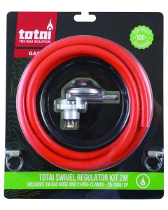 Totai Swivel Gas Regulator With Hose & Clamps 2m 25/008/2P