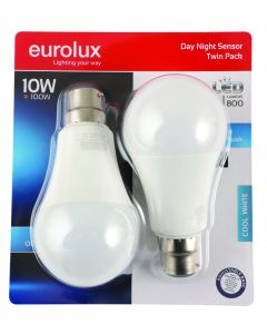 Eurolux 10W Cool White B22 LED A60 Lamp 2-Pack G1142BC