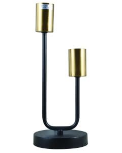 Bright Star Black & Brass 2-Light Metal Table Lamp TL653