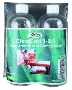Atlas ClearCast 1-2-1 Clear Artwork And Casting Resin 2 x 500ml 2039CCAST500