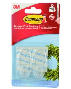 3M Command Medium Clear Hooks with Clear Strips 17091CLR