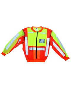 Lime and Orange Medium Reflective Collar Jacket with Detachable Sleeves PC0382M