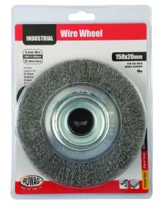 Ruwag Brush Wire Wheel 150x20mm 25.4mm Bore RWWC15020