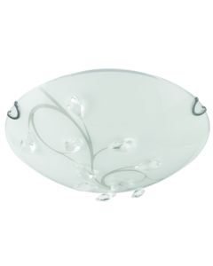 Bright Star Frosted Pattern Glass Ceiling Light  with crystals 400mm CF631 