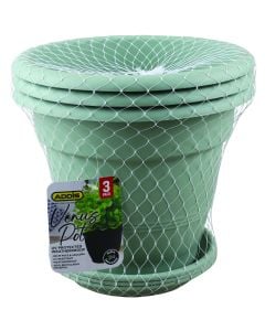 Addis Green Plastic Pot & Saucer Venus 26cm 3PK 84154REGR