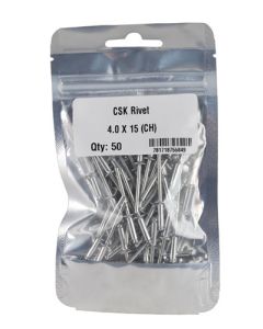  Fastener CSK Rivets 4.0mm x 15mm – Pack of 50