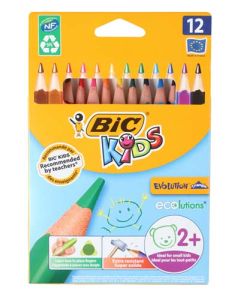 Bic Kids Evolution Triangle Colour Pencils - 12 Pack PCL-1052